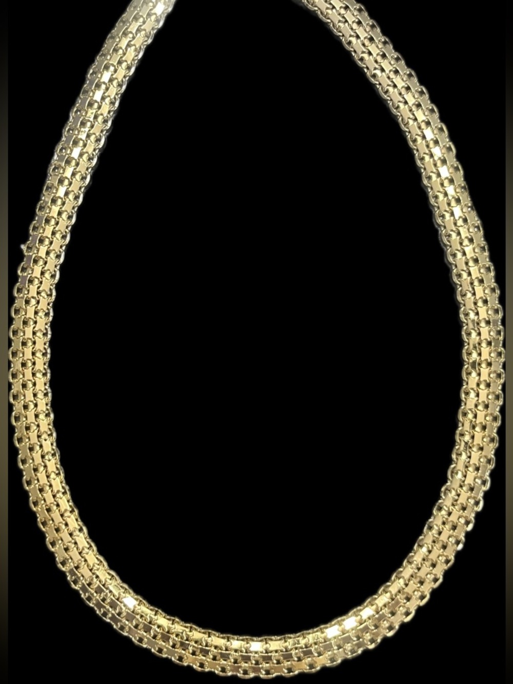 18k gold Technibond vintage diamond cut Bismark dome statement necklace HSN